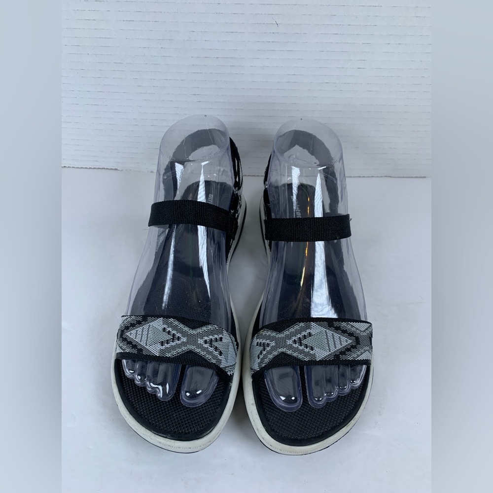 Athletech Celine Womens Sz 6 Adjustable Strappy Sandals Black/Gray (S519)